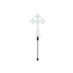 830-1388 Solar Stake Light Cross Topper Color-Changing LED Outdoor Garden Pathway Lighting