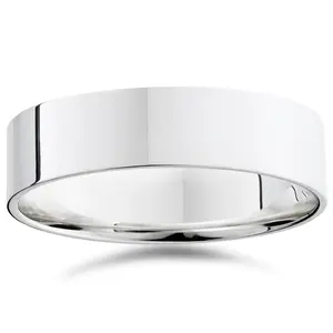 6mm Flat High Polished Wedding Band 950 Platinum