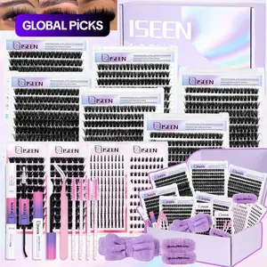 6 Styles Lash Clusters Kit, Diy Eyelash Clusters, 60D&80D&100D& Bottom&Spiky Styles Individual Eyelash Extensions Kit, Self Grafting False Eyelashes with Tweezers&Glue&Remover&Hairband, Professional Eye Makeup Accessories for Women #GLOBAL PICKS