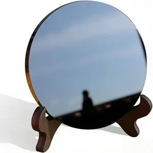 Black Obsidian Scrying Mirror with Stand, Premium Quality Obsidian Mirror for Meditation, Witchcraft, Divination and Spiritual Practices 2.37 - 9.84 in