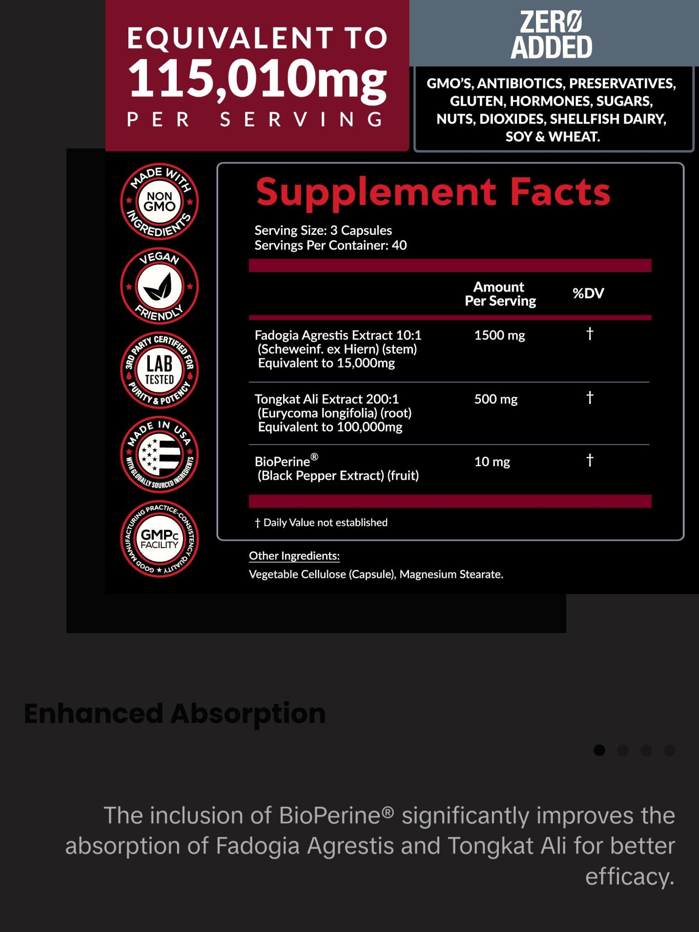 Fadogia Agrestis Extract with Tongkat Ali