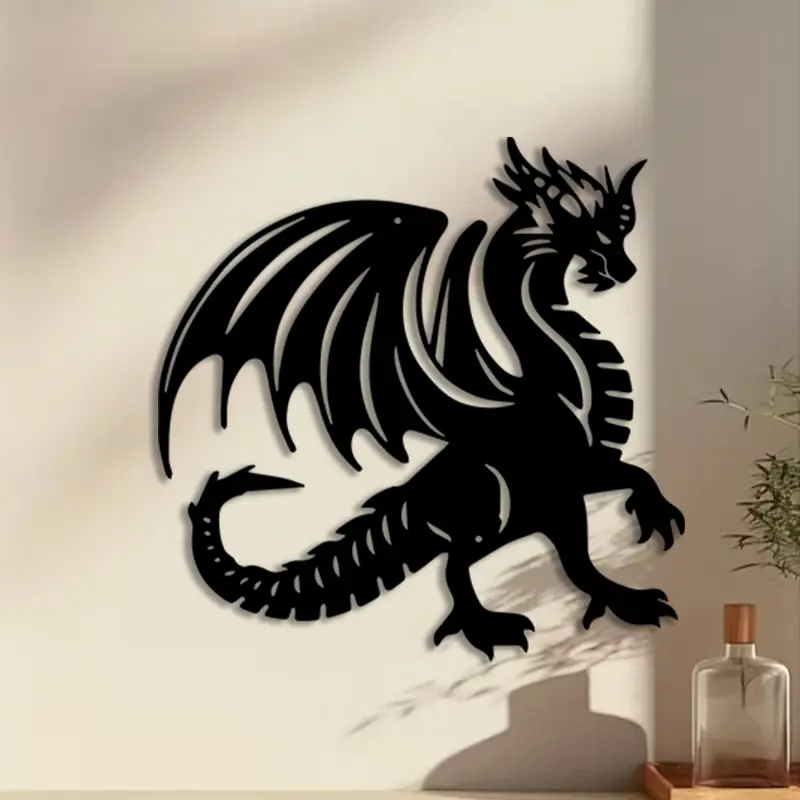 1pc Modern Dragon Metal Wall Art, Modern Dragon Statue Mural, Perfect for Living Room, Garden, Zoo Corner Decor, Christmas Decor, Ideal Gift for Friends weird home decor