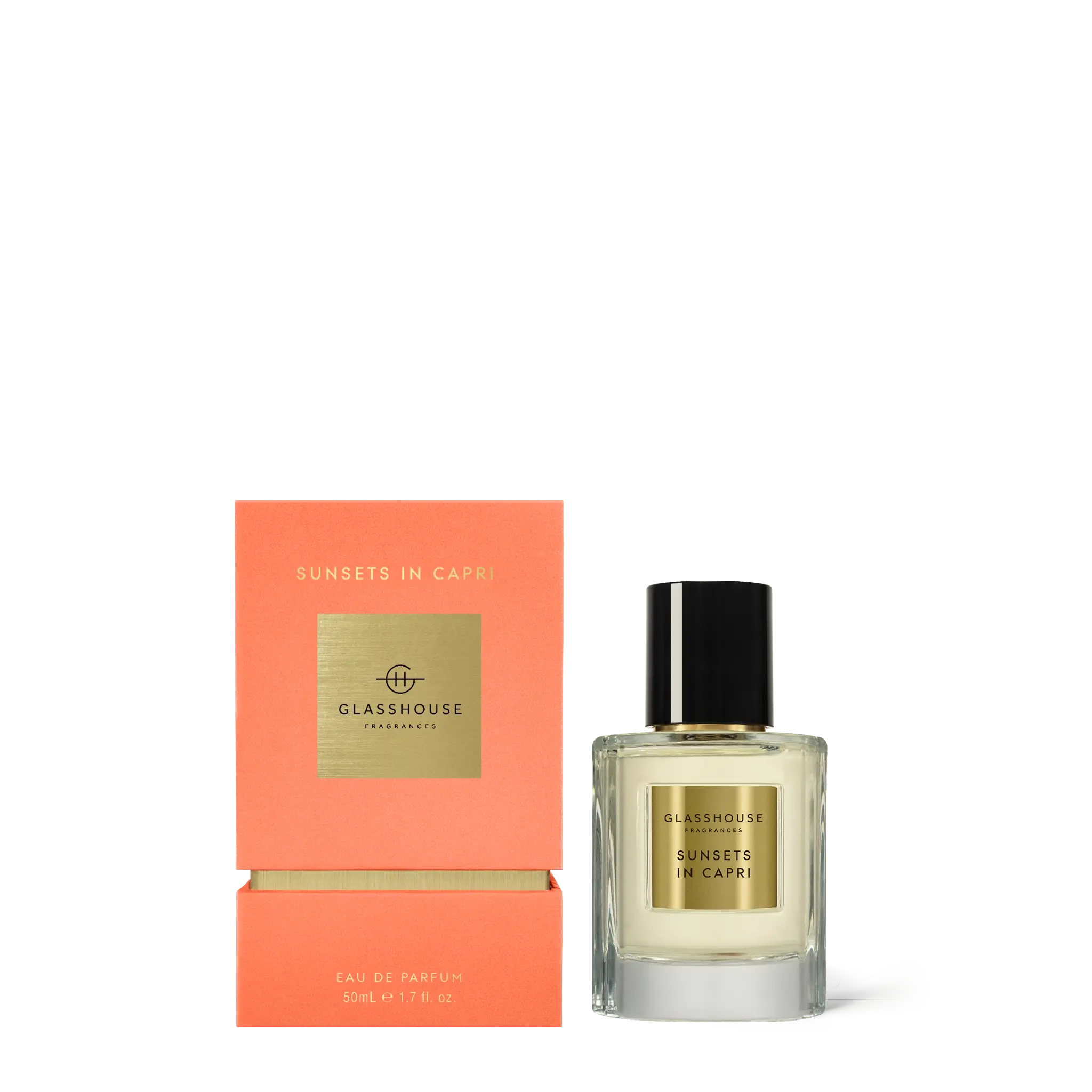 Glasshouse Fragrances Sunsets In Capri Eau De Parfum - White Peach & Sea Breeze 50ml