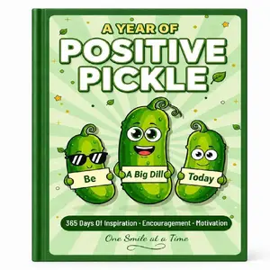 A Year Of Positive Pickle Book Journal (Hardcover), 365 Days of Daily Positive Affirmations, Emotional Support Pickle, Self Help Books, Pickle Gifts