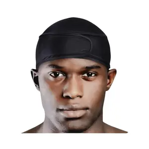 Spandex Velcro Durag for Men – Adjustable Compression Wave Cap, Breathable No-Tie Head Wrap for 360 Waves & Daily Wear