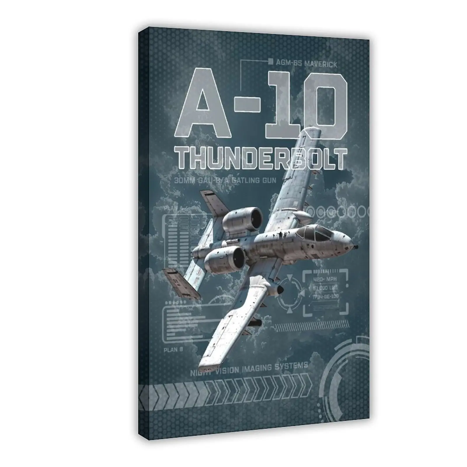 Military A-10 Thunderbolt Aircraft Canvas Poster Wall Art Decoration For Home Bedroom Office Living Dorm Room Decor Boys Girls Gift