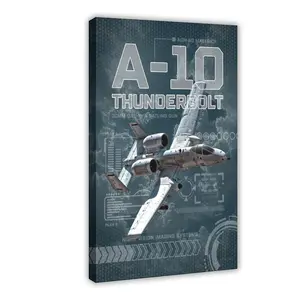 Military A-10 Thunderbolt Aircraft Canvas Poster Wall Art Decoration For Home Bedroom Office Living Dorm Room Decor Boys Girls Gift