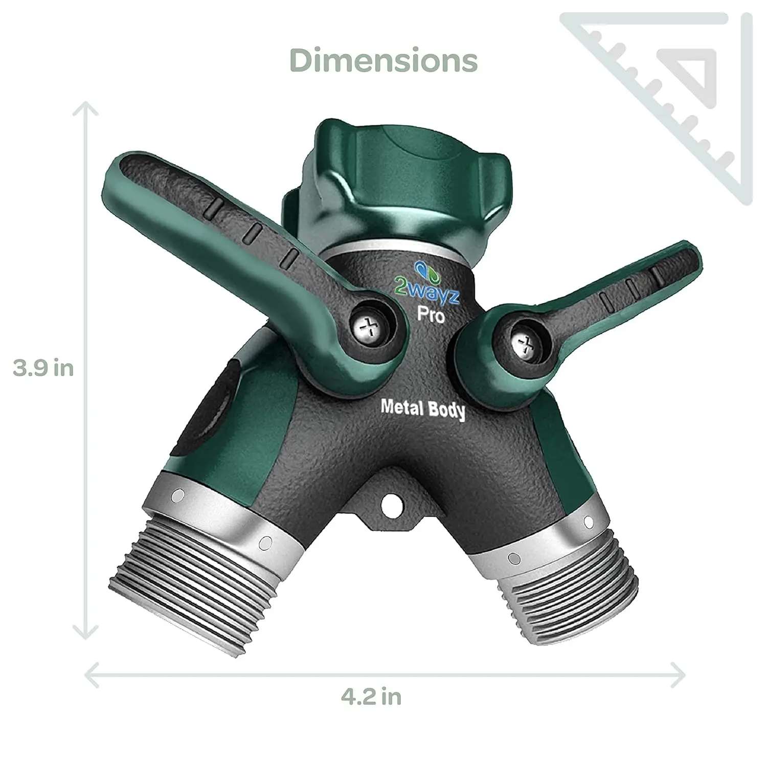 2-Way Hose Splitter - Premium Metal Body