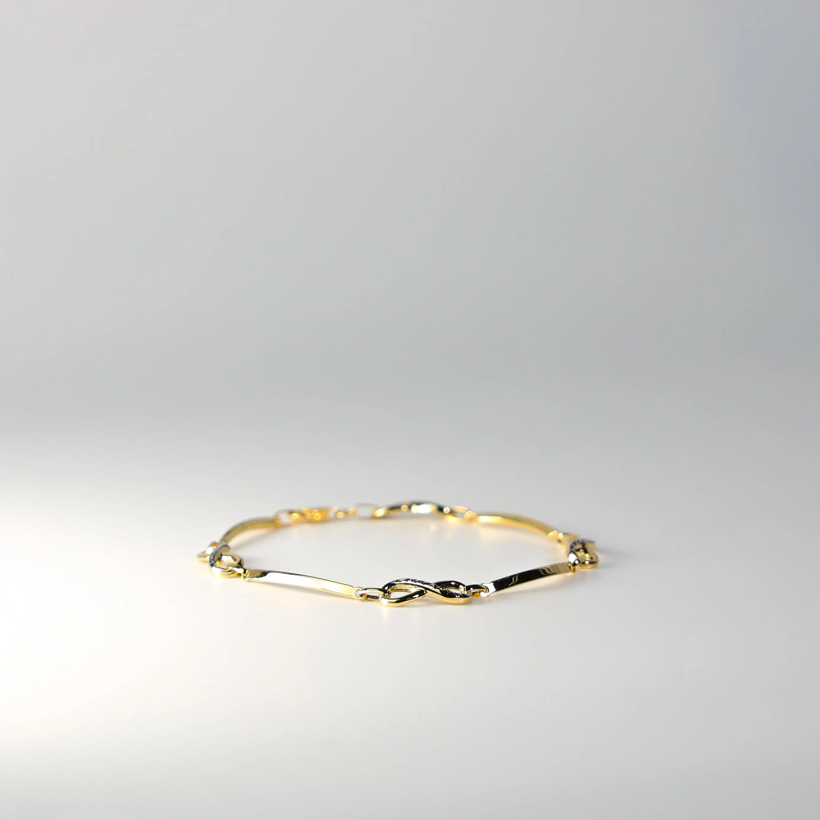 14K Gold Infinity Charms Bracelet - Model AB0684