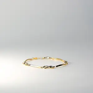 14K Gold Infinity Charms Bracelet - Model AB0684