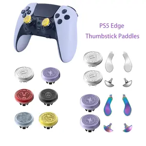 6 Cool Patterns!PS5 Edge metal  Thumbstick Paddles & Caps| Aluminum Alloy & Steel Ring| Gift Box Included precision  for Controllers
