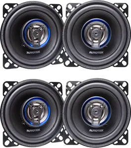 Autotek Street Machine 200W 4 Inch 2 Way Car Audio Coaxial Speakers with Neo Mylar Soft Dome Tweeters for Crystal Clear Sound, Pair