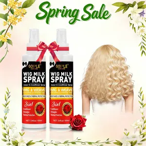 Wig Rose Milk Spray Wig Spray for Synthetic Hair, Leave-In Conditioner Spray for Hair Wigs, Conditioner ＆ Detangler 2 in 1 Moisturize Spray, Hydrates & Replenishes Synthetic Wigs Easy Combing (3.4 fl oz)