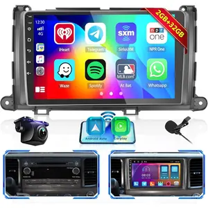 [2G+64G] Android 15 Car Stereo for Toyota Sienna 2011 2012 2013 2014 with Wireless Carplay Android Auto, 9" Touch Screen Car Radio Support GPS/WiFi/Bluetooth/26UI/Voice Control