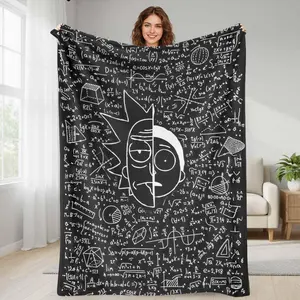 Math Formulas Flannel Blanket  Rick and Morty Print Throw Blanket  Lightweight and Cozy  Soft and Warm  AntiPilling  Perfect for Bed Sofa Living Room  as a thoughtful gift for Math Geeks  Home Decor and Dorm Use.