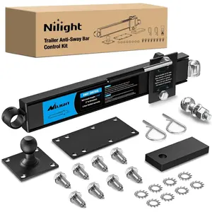 Nilight Adjustable Sway Control Kit with On/Off Control & Double Friction Pads for Trailer/Camper/RV Parts Truck Tires Vehicle Steering Ball Mount Safety