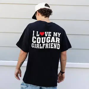 I Love My Cougar Girlfriend s Shirt, Funny Gift for Him, Boyfriend Gift, I Love My Girlfriend Tee, I Heart My Cougar Shirt