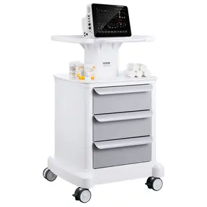 VEVOR 5 Tiers Lab Carts, Lab Utility Cart with 5 Drawers 4 Silent Wheels, Mobile Medical Cart with PP Material, Lab Rolling Cart with 2 Trash Cans for Lab, Clinic, Hospital, Salon, BlueVEVOR Super Brand Day