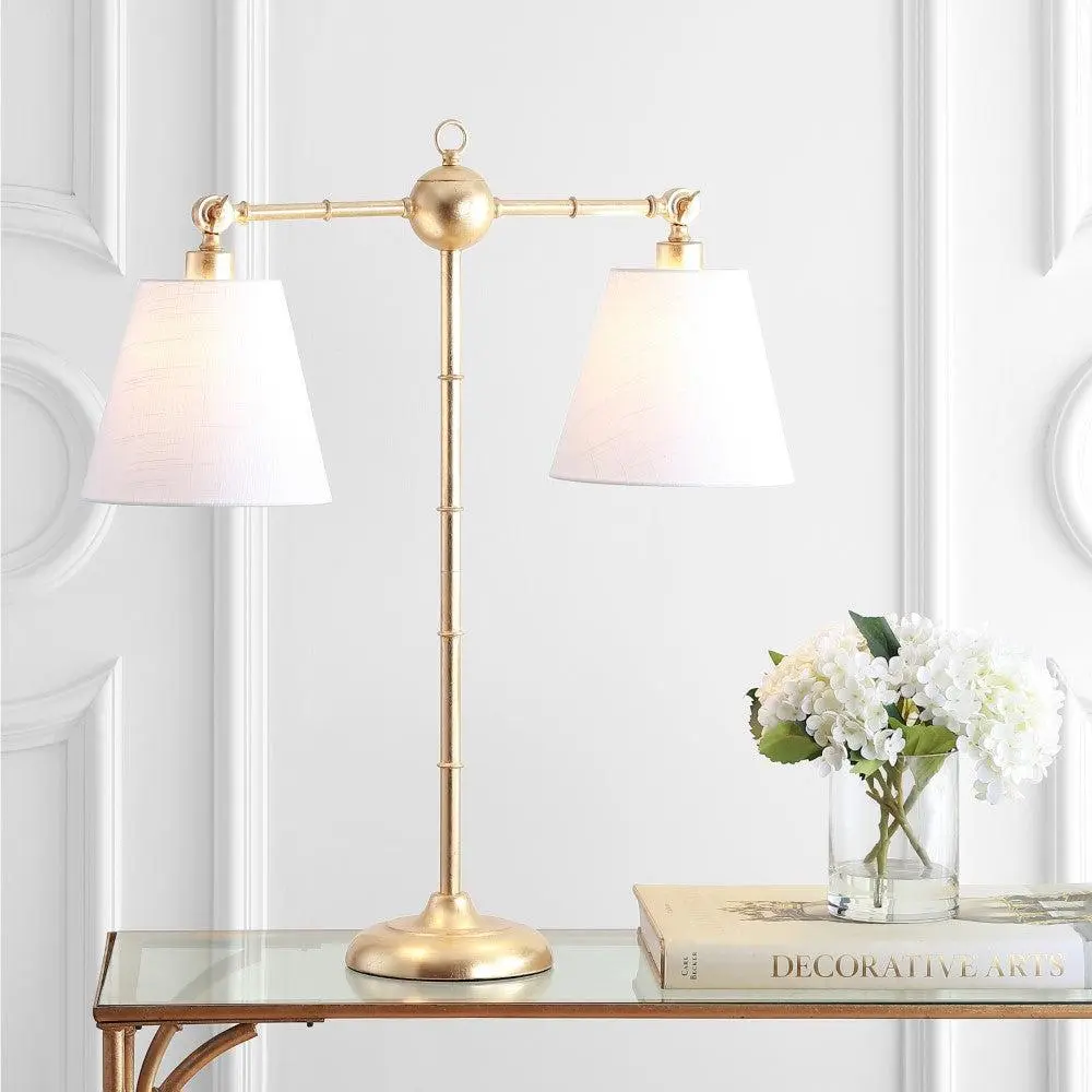 JONATHAN Y Ruth Contemporary Farmhouse Adjustable Metal Library LED Table Lamp with Bases & Shades - Adjustable Brightness Lamps for Bedroom, Living Room, Foyer, Adjustable Brightness Lamps, Bases & Shades
