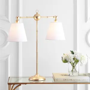JONATHAN Y Ruth Contemporary Farmhouse Adjustable Metal Library LED Table Lamp , for bedroom, living room, foyer, hallways, dining room, dorms