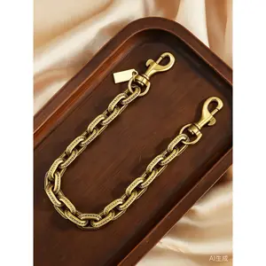 Vintage Light Luxury Relief Chain Detachable Bag Shoulder Strap & Decor Accessory Exquisite Textured Solid Color Chain Elegant Portable