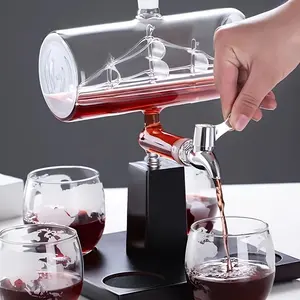 2 Types Decanter set, sailboat Decanter 44oz/1300ml with 4 glass,Pistol-Shaped Glass Hip Flask 8oz/230ml , Perfect For Whiskey Enthusiasts, Suitable For Any Occasion: Birthdays, Weddings, Anniversaries, Engagements, Retirements