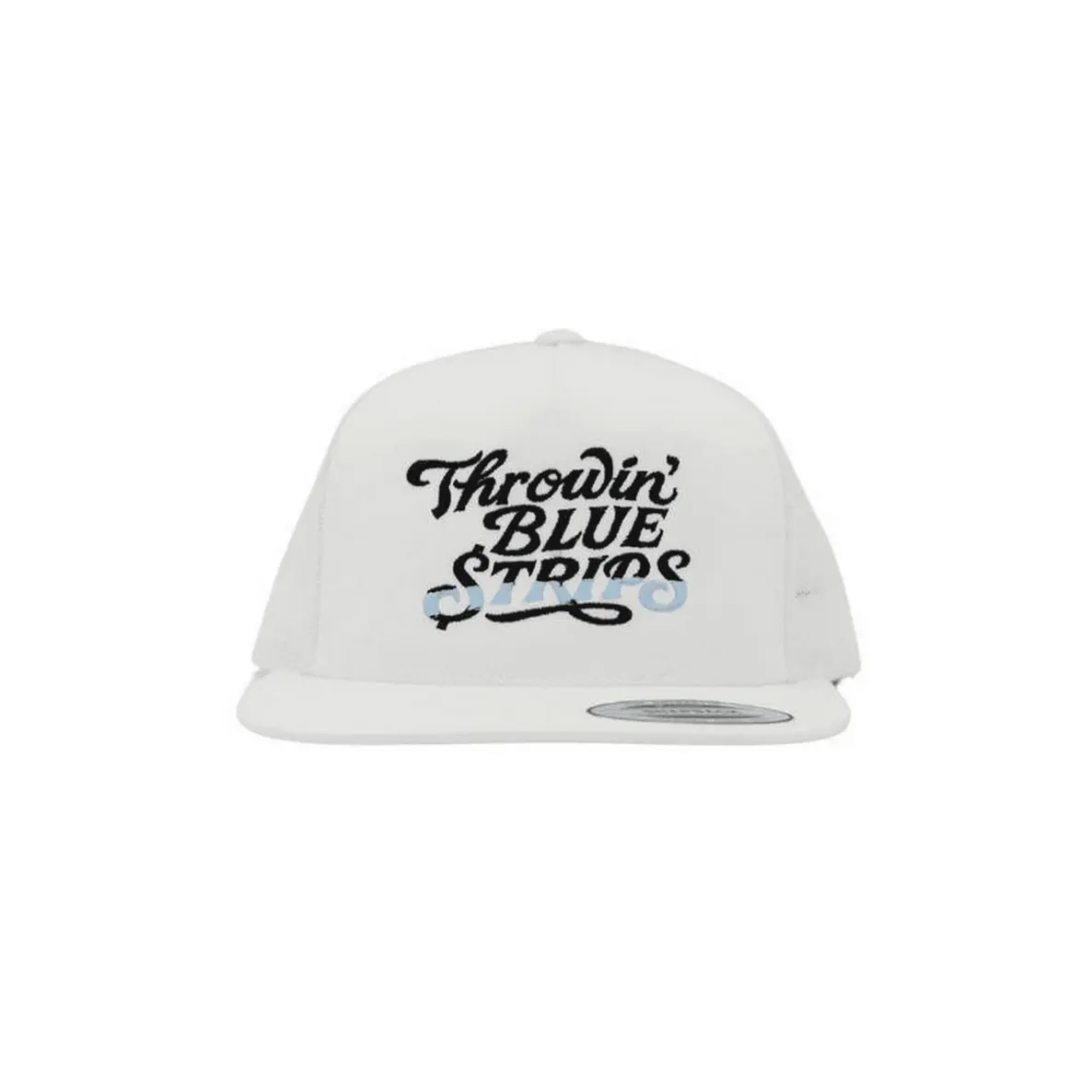 Throwin Blue Strips Embroiđered Hat - Unisex Casual Trucker Cap, Retro Design, Cotton, Fitted, Graphic, Dry Clean Only, Great Gift Idea