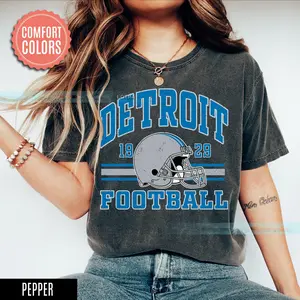 Detroit Football Vintage Style T-Shirt, Detroit Football Tee, Detroit Football Shirt,Detroit Shirt,Sunday Football Streetwear Casual Round Neck Cotton Crewneck Shortsleeve Clothe Menswear Tops Man Tshirt T-Shirt