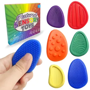 CUBIDUPI Sensory Worry Stones – Soft Silicone Fidget Toys for Stress Relief & Calm Focus& Easter Gift for Kids TJL