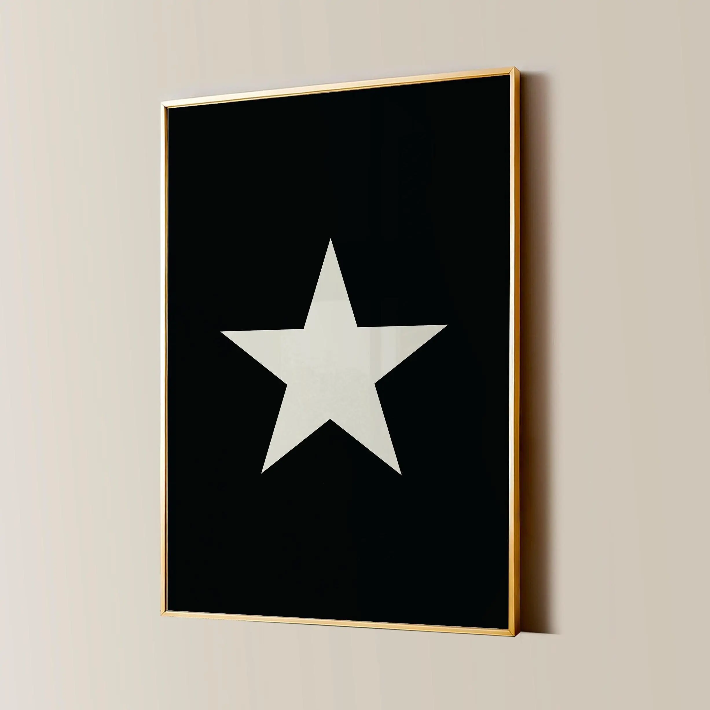 [Sale off up to 65%][Free Ship][No Frame] Trendy Star Print, Star Girl Poster, Y2K Aesthetic Apartment Decor, Black and Cream White Bedroom Wall Art, Retro Living Room Wall Art