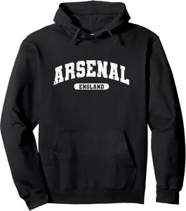 Retro Varsity Style Arsenal England Pullover Hoodie