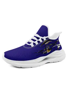 Men’s Blue Baltimore Team Energy Tribal Print | Breathable Comfortable Street Trainers | PLUS SIZE | Game Day Sneakers Sports Shoes