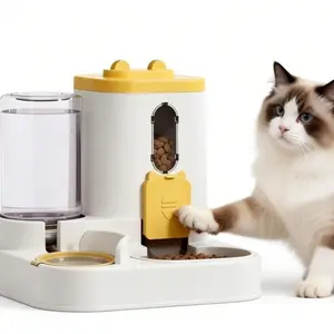 Dual Bowl Pet Feeder & Water Dispenser – Automatic 2-in-1 Design with Large Capacity Food & Water Containers for Cats & Dogs, Gravity-Fed, Leak-Proof, Non-Slip Base, Easy Refill