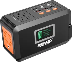 HOWEASY Portable power bank, with USB Ports, Multiple Sockets and Led Light, For IPhones,Laptops lpads, Cameras,Camping and Emergency Use, solar digital  display charger power bank