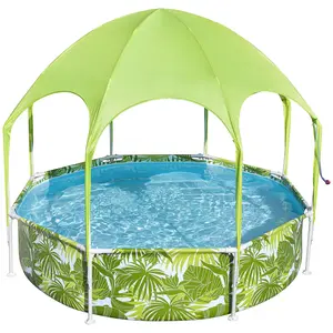 H2OGO!Splash-In-Shade Play Pool - 8' x 20" - 446 , UV Safe Shade Cover With Water Mister