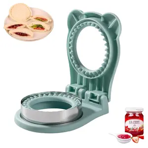 CHICHAUS Uncrustable Sandwich Maker, Sandwich Pocket Circle Shape Cutter & Sealer for Kids Breakfast and Lunchboxes, Light Blue, 3.7Inch