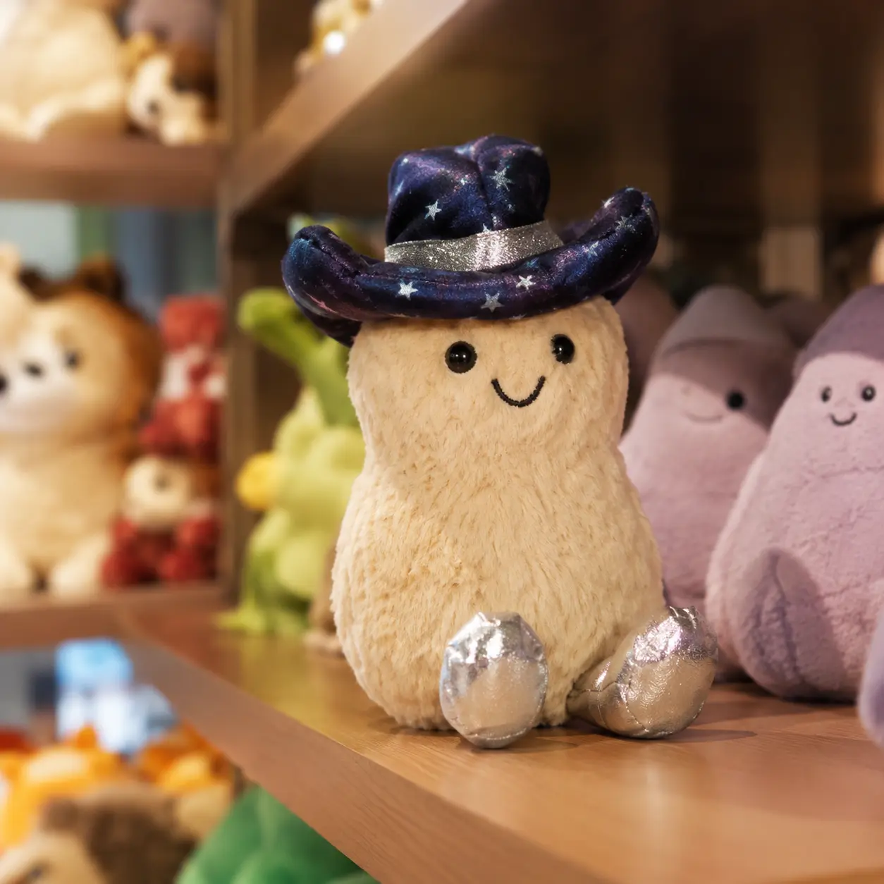 Jellycat Amuseables Peanut Cowboy Plush Toy, Soft Stuffed Character with Starry Hat, Cute Collectible Gift for Kids & Adults