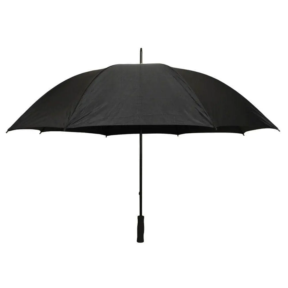 Solid Black Golf Umbrella, 60-inch Large Waterproof Canopy for Maximum Rain Protection, Straight Handle for Golfers