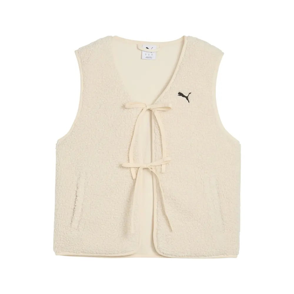 PUMA Womens Wardrobe Essentials Polar Fleece Gilet Vest Athletic Outerwear Casual - Beige