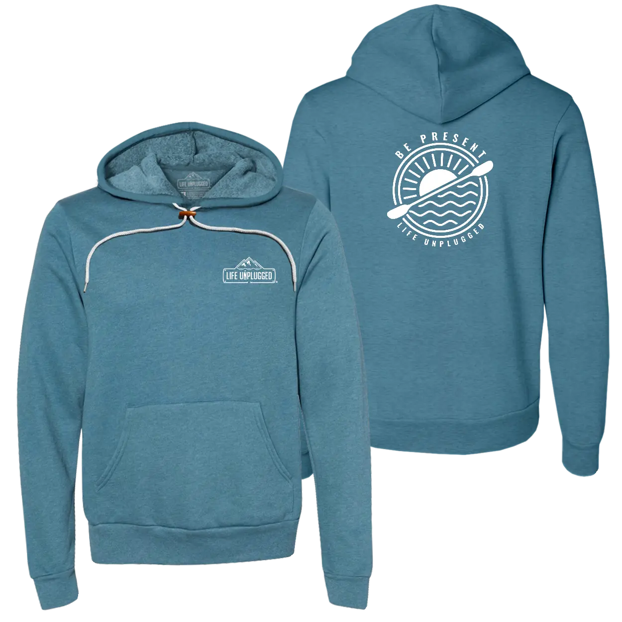 BE PRESENT PADDLE Super Soft Hoodie 3XL - HEATHER DEEP TEAL BLOWOUT