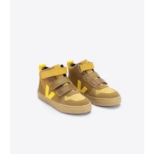 Veja Brown Yellow Suede High Top Velcro Sneaker
