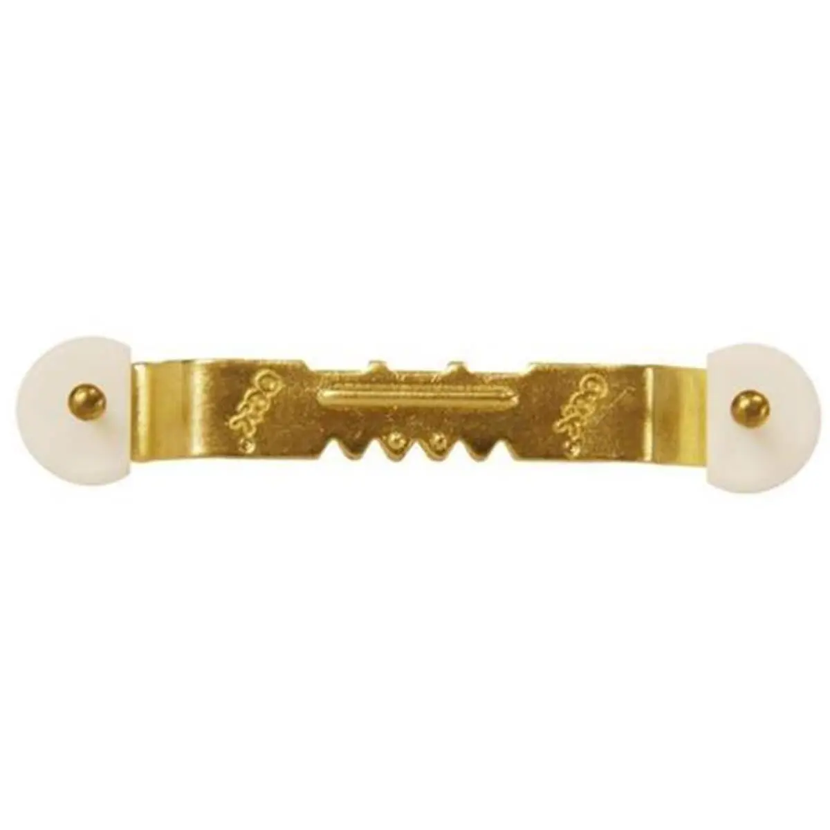 The Hillman Group Steel Sawtooth Picture Hangers, Frame Mounting Hooks for Wooden Frames with Tap-In Nail, 5" H x 3.75" W x 4.5" L, Classic, Wall Mount, Brass, Never Lose Nail, Tap-In Nails