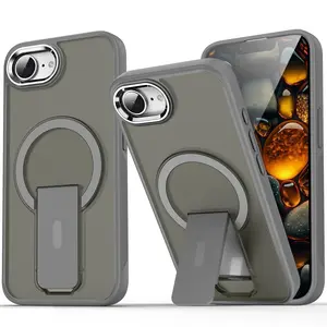 case for iPhone 17e 16e-Heavy Duty Military Grade Megsafe Cover Mobile Protective Cover Magnectic Stand Case Cover