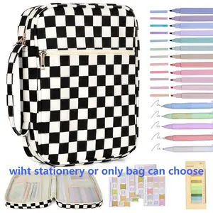 Bible Cover Case for Women Corduroy Bible Case for Girls Checkered Large Bible Cover with Handle Bible Study Supplies Accessories Christian Gifts for Women Office Supplies (Black)