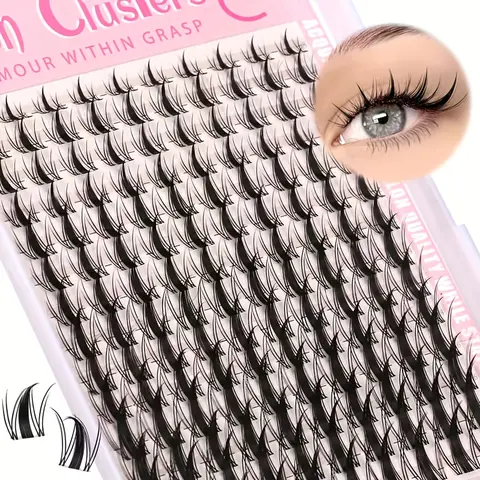 140 pcs Fairy Eyelashes False Lashes Clusters 8–18 mm C-Curl Manga Cluster Lashes, Wide-Span DIY Natural Extension Wet Look Anime Lashes, Ultra-Thin Invisible Band Individual Eyelashes for Dramatic Volume, Eyelash Extensions