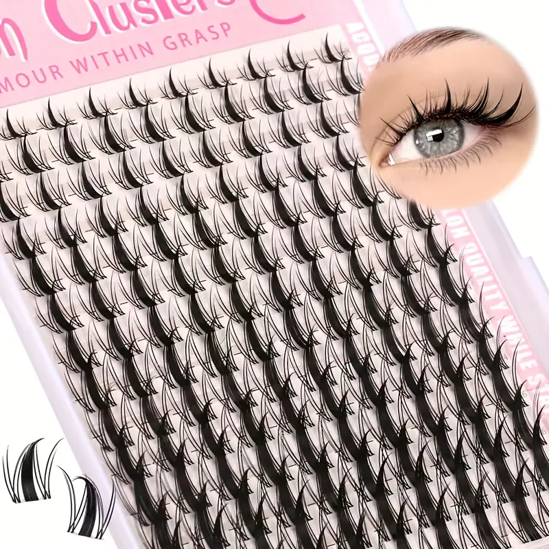 140pcs Fairy Eyelashes 8-18mm Manga Eyelashes C-Curl Volume Lashes - Wide Span DIY Eyelash Natural Extension Wet View Sharp Anime Eyelashes Individual False Eyelashes Makeup Eyelash Extensions Ultra-Thin Invisible Eyelash Strip Eyelash Clusters Extensions