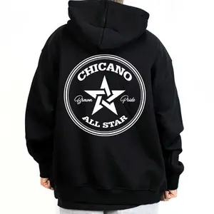 Chica Brown Pride All Star Style 2 Chicano Clothing, Mexican Clothes, Lowrider Clothes, Oversized Graphic Tee Medium Heavy Sweatshirt Hoodie for Men & Women Full size S-5XL