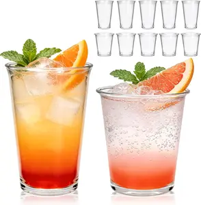 12 Pack Highball & Cocktail Glasses Set, 12 oz & 10 oz Stackable Thick Glass Cups, Drinking Glasses for Iced Coffee, Bubble Tea, Water, Juice – Kitchen & Bar Glassware Set