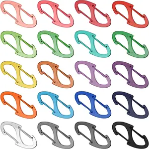 20 PCS Aluminum Carabiner Clips 1.6 Inch D Clips Ring Small Carbineers Keychain Spring Snap Hooks Mini Carabiner Clip Set for Keys, Dog Leash, Outdoor Camping Fishing Hiking Accessories(20 Colors) Teaaha