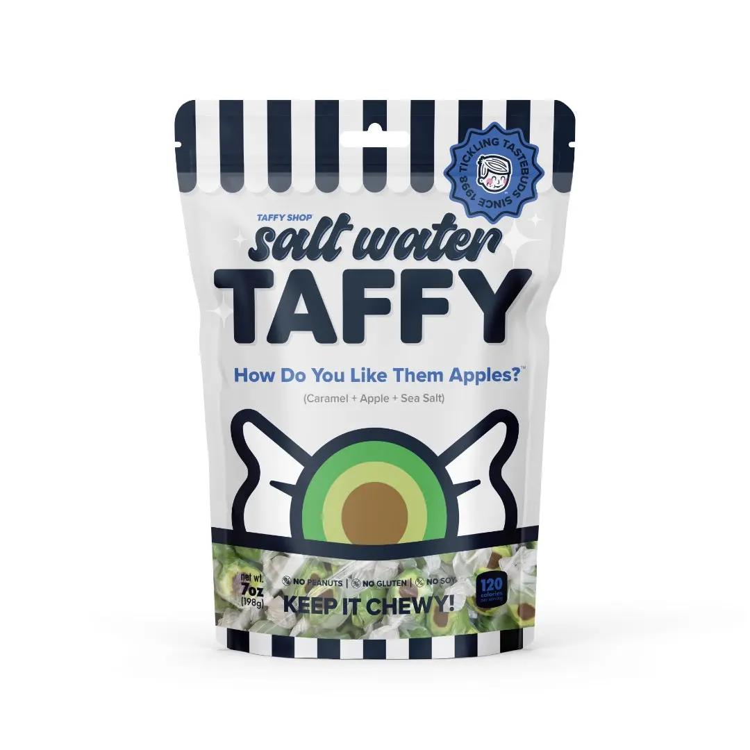 Taffy Shop, How Do You Like Them Apples? Salt Water Taffy - Caramel Apple Soft, Sweet & Chewy Candy